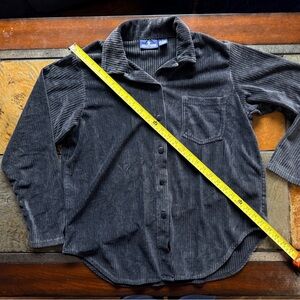 Solutions casual wear navy ribbed velvet velour medium western rodeo cozy shirt